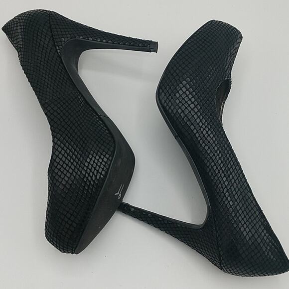 Moda Spana Black Faux Snakeskin Stilettos size 8 - Picture 3 of 8